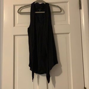 Black silk tie neck tank NEVER WORN